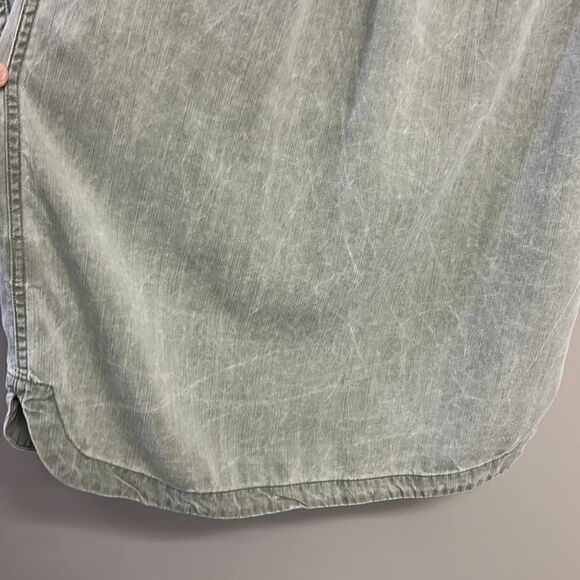 Old Navy Sage Long Sleeve 1/2 Button Down Pullover Rounded Hem Shirt Dress- Sm/T - Picture 11 of 16